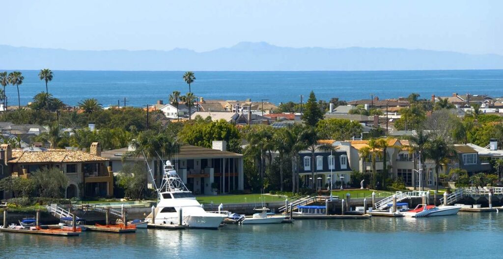 Balboa, CA - Balboa Island with Catalina background